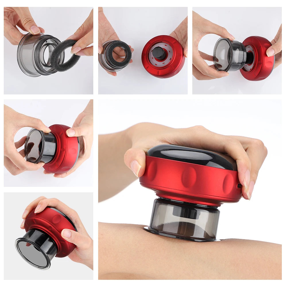 Smart Cupping Red | 6 Gear Massage Device | Electric Heating Scraping Suction Cups