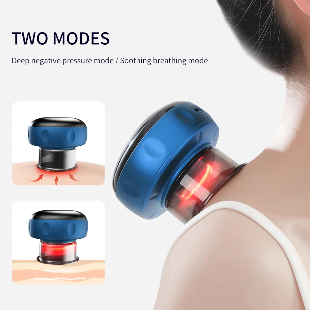 Smart Cupping Blue | 6 Gear Massage Device | Electric Heating Scraping Suction Cups