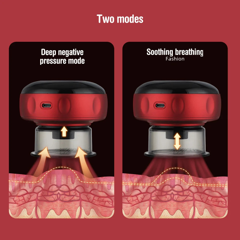 Smart Cupping Red | 6 Gear Massage Device | Electric Heating Scraping Suction Cups