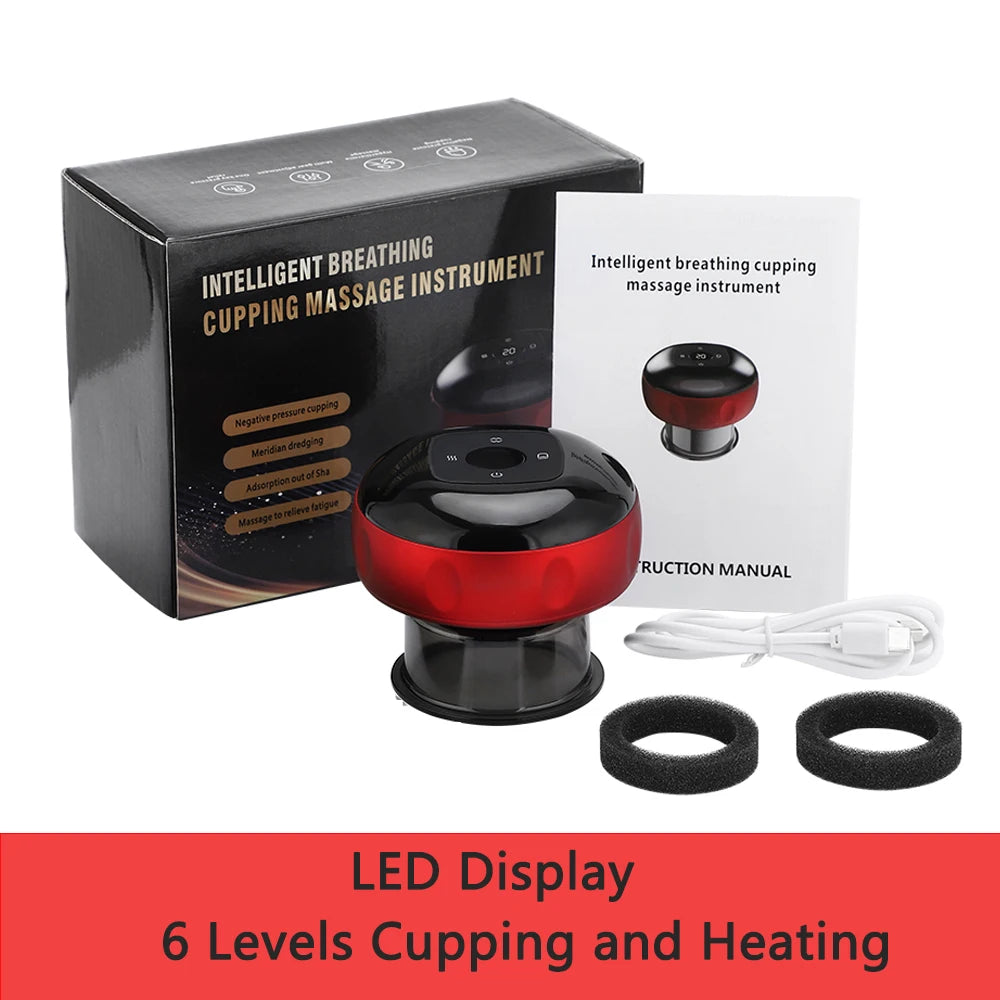 Smart Cupping Red | 6 Gear Massage Device | Electric Heating Scraping Suction Cups